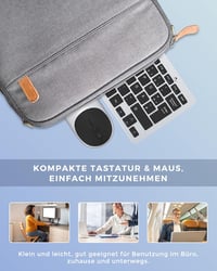 seenda Vezeték Nélküli Billentyűzet és Egér Szett, Kompakt 70% QWERTZ Kiosztású Ultravékony Mini Billentyűzet, USB Vevőegységgel, PC/Laptop/ 7