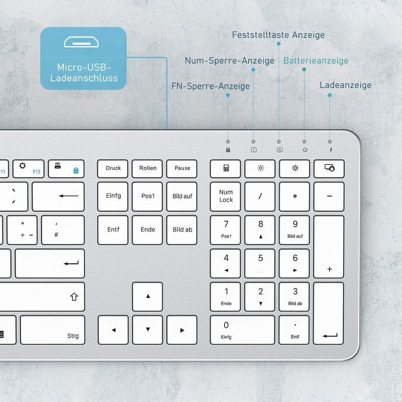 Seenda Vezeték nélküli Billentyűzet és Egér Szett, Ultravékony, Csendes, Ergonomikus