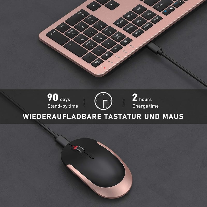 Seenda Vezeték nélküli Billentyűzet és Egér Szett, Ultravékony, Csendes, Ergonomikus, Porálló