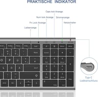 seenda Vezeték Nélküli Billentyűzet és Egér Szett - Ultravékony, Újratölthető, Szürke, 2.4GHz USB, Laptop és Asztali PC Kompatibilis 5