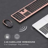 Seenda Vezeték nélküli Billentyűzet és Egér Szett, Ultravékony, Csendes, Ergonomikus, Porálló 3