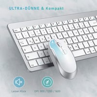 Seenda Vezeték nélküli Billentyűzet és Egér Szett, Ultravékony, Csendes, Ergonomikus 5
