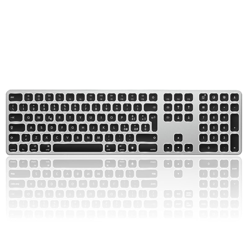 Seenda bežična tipkovnica za Mac - pozadinsko osvjetljenje, USB i Type-C prijemnik, AZERTY francuski raspored, punjiva, Apple iMac/M
