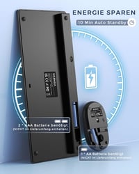 seenda Vezeték Nélküli Mini Billentyűzet és Egér Szett - Kompakt, Hordozható, USB Vevővel, PC/Laptop/Smart TV Kompatibilis, QWERTZ Kiosztás, 4