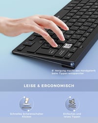 seenda Vezeték Nélküli Mini Billentyűzet és Egér Szett - Kompakt, Hordozható, USB Vevővel, PC/Laptop/Smart TV Kompatibilis, QWERTZ Kiosztás, 5