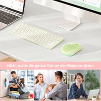 Seenda Vezeték Nélküli USB C Egér Jiggler Funkcióval - Újratölthető, Kettős Vevőegységgel, MacBook, Windows, Android Kompatibilis - Zöld 7