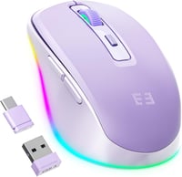 Seenda Vezeték Nélküli USB C Egér Jiggler Funkcióval - Újratölthető, Kettős Vevőegységgel, MacBook Kompatibilis, Lila 1