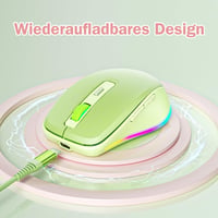 Seenda Vezeték Nélküli USB C Egér Jiggler Funkcióval - Újratölthető, Kettős Vevőegységgel, MacBook, Windows, Android Kompatibilis - Zöld 3