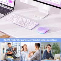 Seenda Vezeték Nélküli USB C Egér Jiggler Funkcióval - Újratölthető, Kettős Vevőegységgel, MacBook Kompatibilis, Lila 7
