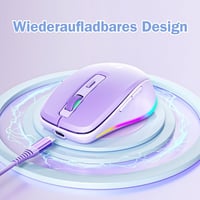 Seenda Vezeték Nélküli USB C Egér Jiggler Funkcióval - Újratölthető, Kettős Vevőegységgel, MacBook Kompatibilis, Lila 3
