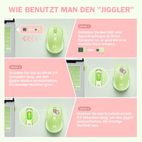 Seenda Vezeték Nélküli USB C Egér Jiggler Funkcióval - Újratölthető, Kettős Vevőegységgel, MacBook, Windows, Android Kompatibilis - Zöld 5