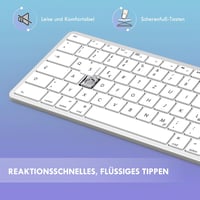 seenda Vezetékes Mac Billentyűzet, Kábellel és Type C/USB Porttal, Német QWERTZ Layout, Kizárólag Mac OS/iOS Rendszerekhez, Ezüst-Fehér 4