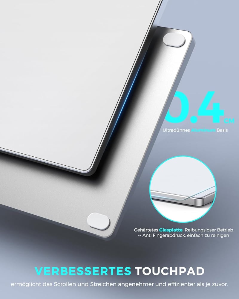 seenda Vezetékes Touchpad PC-hez, Edzett Üveg Felülettel és Alumínium Alappal, Nagy Pontosságú Navigáció, Külső Érintőpad Windows 10/11 Rend