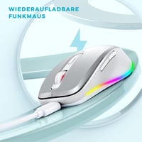 seenda Wireless LED egér töltővel, csendes 2.4G USB, 2000 DPI, PC/Laptop/Mac 3