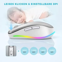 seenda Wireless LED egér töltővel, csendes 2.4G USB, 2000 DPI, PC/Laptop/Mac 4