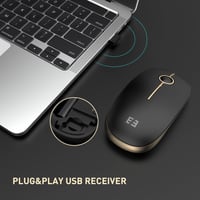 Seenda Vezeték nélküli Egér 2.4G 1600 DPI Csendes Kattintással - Fekete és Arany 4