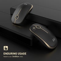 Seenda Vezeték nélküli Egér 2.4G 1600 DPI Csendes Kattintással - Fekete és Arany 5