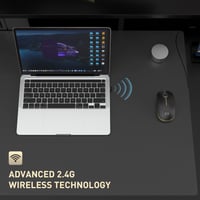 Seenda Vezeték nélküli Egér 2.4G 1600 DPI Csendes Kattintással - Fekete és Arany 3