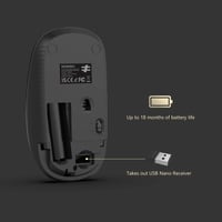 Seenda Vezeték nélküli Egér 2.4G 1600 DPI Csendes Kattintással - Fekete és Arany 7