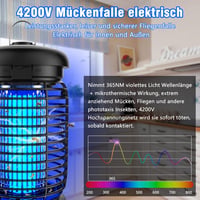 Seenlast 15W 4200V UV Szúnyogcsapda Elektromos Rovarirtó Lámpa IPX4 4