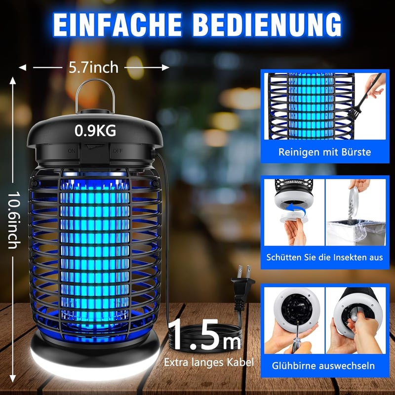 Seenlast 15W 4200V UV Szúnyogcsapda Elektromos Rovarirtó Lámpa IPX4