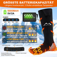 Seenlast Fűthető Zokni Férfiaknak és Nőknek, Újratölthető 5000mAh Elektromos Zokni 3 Fokozat 36-42 2