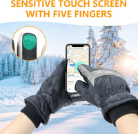 Mănuși de iarnă impermeabile seenlast, unisex, cu funcție touchscreen - Mănuși de schi din poliester, căptușite, rezistente la vânt, pentru drumeții și ciclism 3