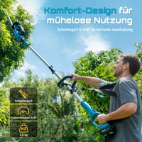 Seesii 20V Teleszkópos Akkus Sövényvágó, 2 az 1-ben Design, 53 cm-es Kétoldalas Penge 7