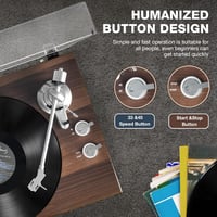 SeeYing Bluetooth Lemezjátszó Szíjhajtású Bakelit Zenelejátszó 33/45 RPM Phono Előerősítővel és Mágneses Hangszedővel 7