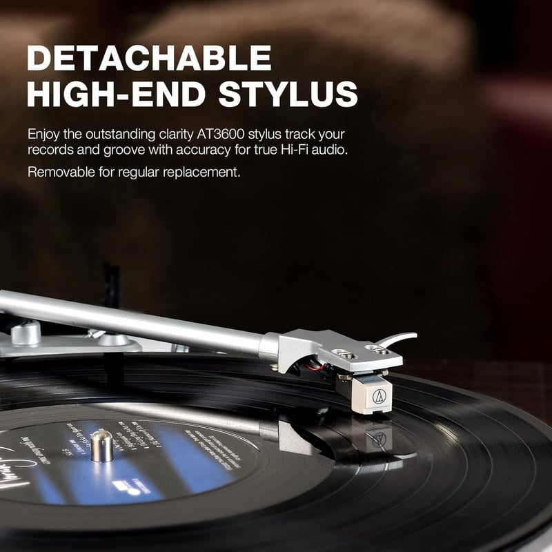 SeeYing Bluetooth Lemezjátszó Szíjhajtású Bakelit Zenelejátszó 33/45 RPM Phono Előerősítővel és Mágneses Hangszedővel