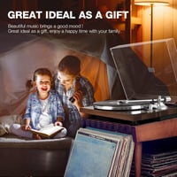 SeeYing Bluetooth Lemezjátszó Szíjhajtású Bakelit Zenelejátszó 33/45 RPM Phono Előerősítővel és Mágneses Hangszedővel 8