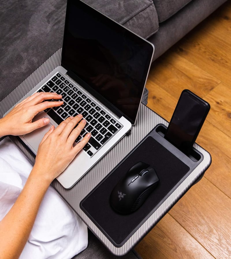SEFFO Laptop tálca párnával, egér padával és telefontartóval, 15 hüvelykes laptopokhoz