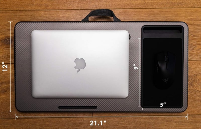SEFFO Laptop tálca párnával, egér padával és telefontartóval, 15 hüvelykes laptopokhoz