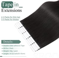SEGO Természetes Ragasztós Hajhosszabbítás 18 Inch 1B Fekete 20 db Fényes 5