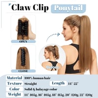 SEGO Valódi Hajból Készült Lófarok Kiterjesztés Clip-In 35cm Világosbarna #6 105g 2