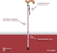 Segorbina de Bastones alumínium sétabot 74-95 cm magasságig állítható fa fogantyúval 2