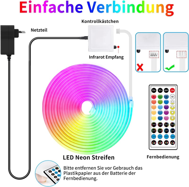 Segrass RGB LED Neon szalag 15m, 24V, vízálló, app vezérlés - 15 m