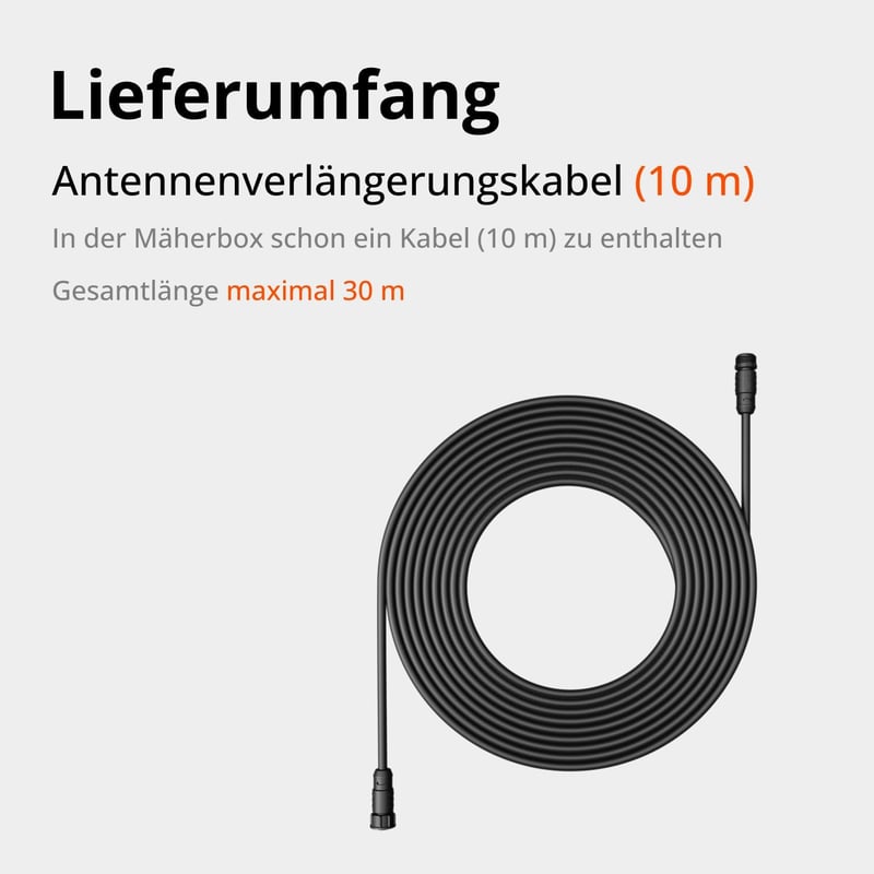 Segway Navimow 10m antennabővítő kábel - i105E, i108E, i205AWD, i208AWD kompatibilis