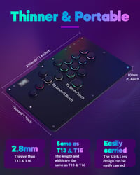 Sehawei Arcade Stick R16 16 gombos arcade kontroller PC/PS3/PS4/Switch-hez RGB LED 2