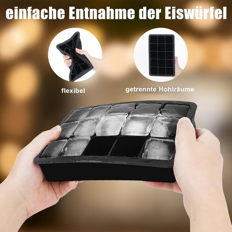Seifenprofis szilikon jégkocka forma 2 db fedéllel, BPA-mentes, 500 ml, halmozható
