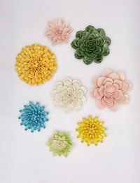 Decor de perete SEINHIJO cu floare ceramică 3D - galben - 19 cm 9