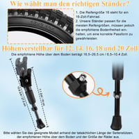 SEISSO Cric lateral reglabil pentru bicicletă de 12-20 inchi - pentru biciclete montane, de cursă și urbane de 12", 14", 16", 18", 20" 2
