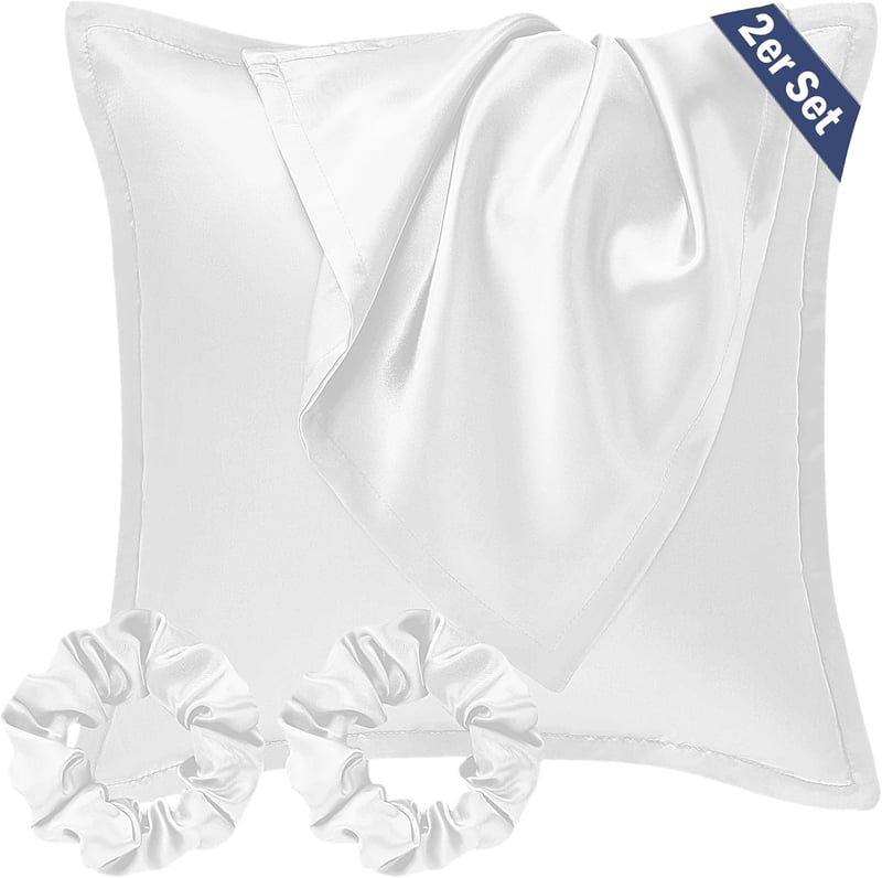Seiwohl 2db Selyem Párnahuzat 40x40cm Fehér Szatén Pillowcase