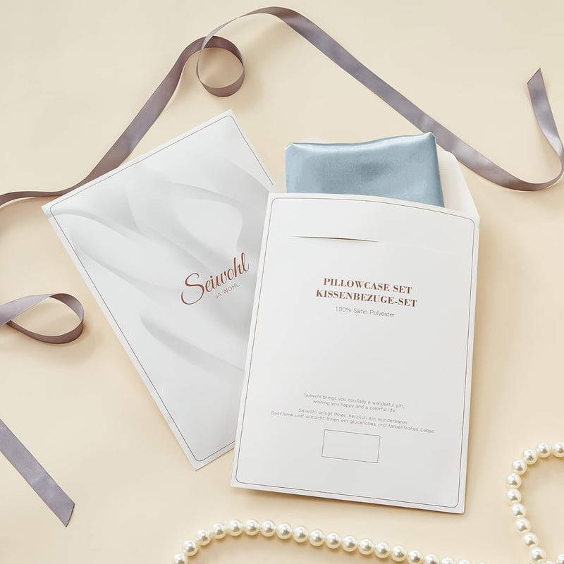 Seiwohl 2db Selyem Párnahuzat 40x80cm Smalt Kék Hajápoló Satin Pillowcase