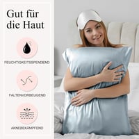 Seiwohl 2db Selyem Párnahuzat 40x80cm Smalt Kék Hajápoló Satin Pillowcase 3