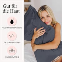 Seiwohl 2db szatén párnahuzat 40x80cm sötétszürke selyem hajápolás 4