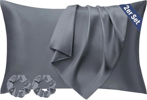 Seiwohl 2db szatén párnahuzat 40x80cm sötétszürke selyem hajápolás