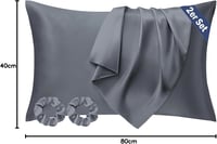 Seiwohl 2db szatén párnahuzat 40x80cm sötétszürke selyem hajápolás 9
