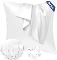 Seiwohl 4 az 1-ben szett: 2x szatén párnahuzat 80x80 cm + hajgumi + hajsapka 1