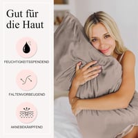 Seiwohl szatén párnahuzat 40x80 cm 2 db taupe selyemhatás hajápolás 4